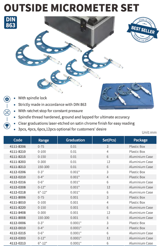 6 Parça Mekanik Mikrometre Seti_1