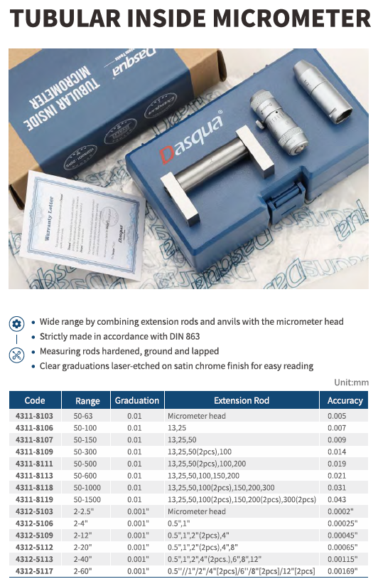 Boru Tip İç Çap Mikrometre