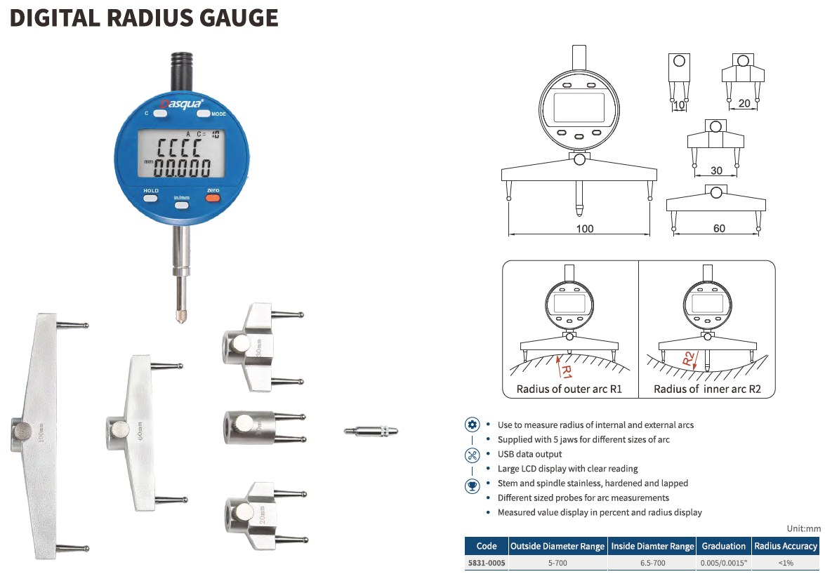 Dijital Dış Çap Radiyus Kamparatörü