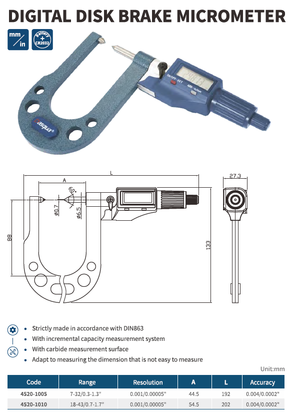 Dijital Fren Diski Mikrometresi