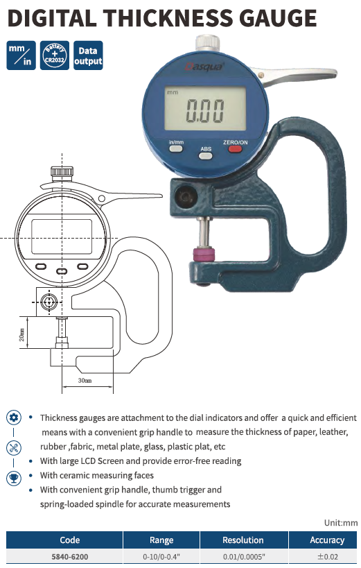 Dijital Kalınlık Komparatörü Seramik