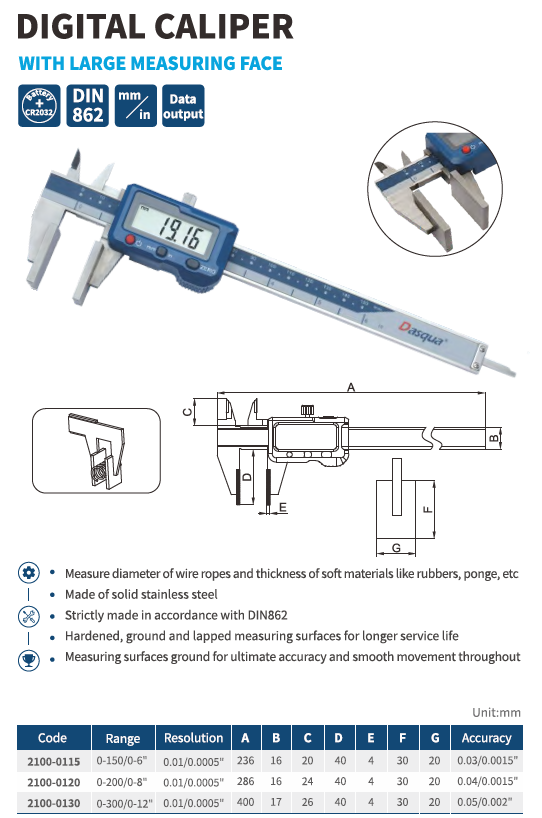 Dijital Kumpas Büyük Ölçüm Yüzeyli
