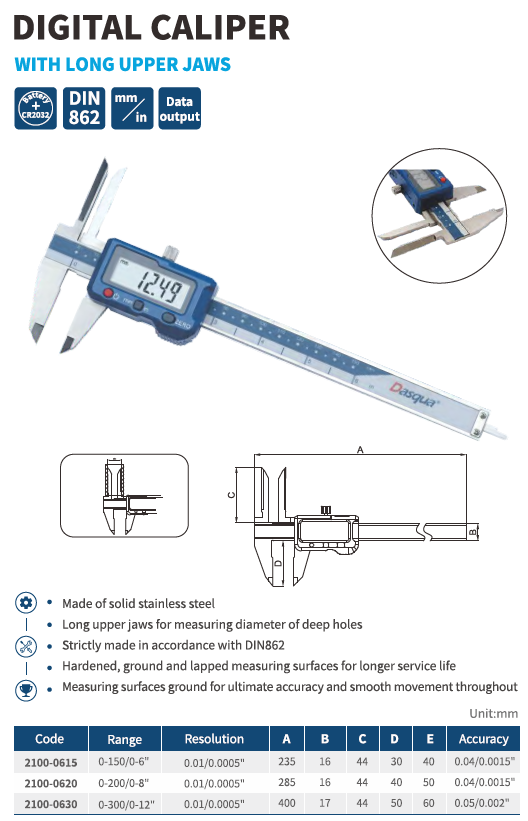 Dijital Kumpas Uzun Üst Çeneli