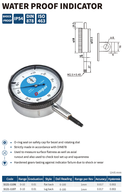 Komparatör Saati Suya Toza Dirençli