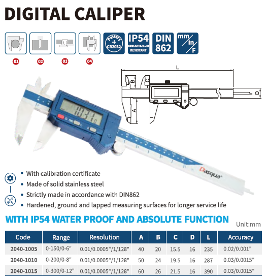 LCD Suya Dayanıklı Dijital Kumpas