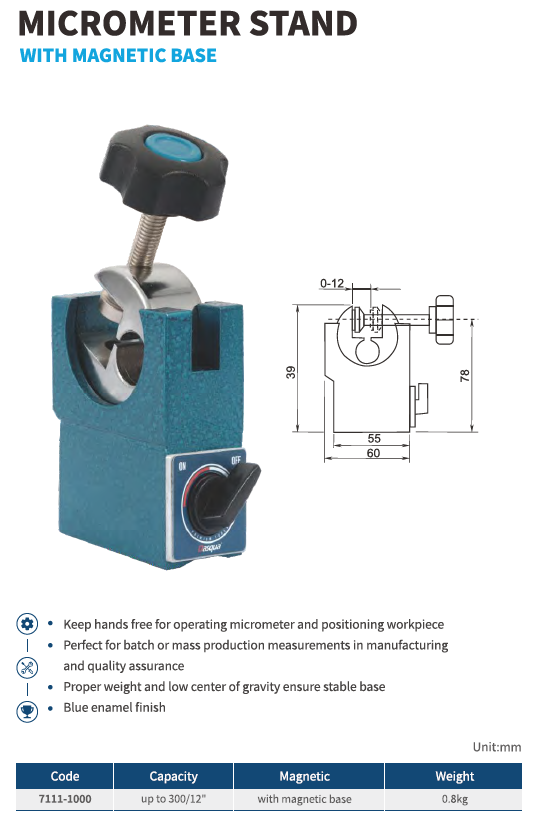 Manyetik Tabanlı Mikrometre Standı