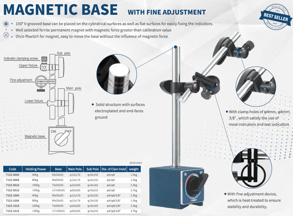 Mekanik Standart İnce Ayarlı Manyetik Ayak